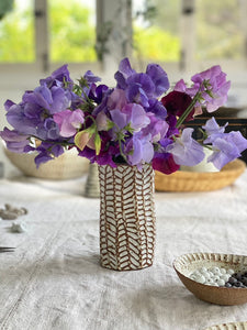 Fern Vase -  brown/gloss white