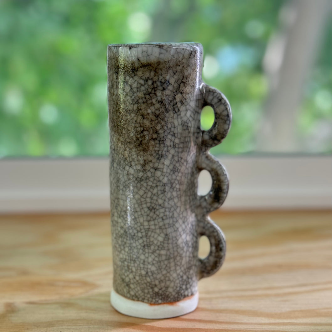 Skinny Porcelain Bud Vase #1 (Shino)