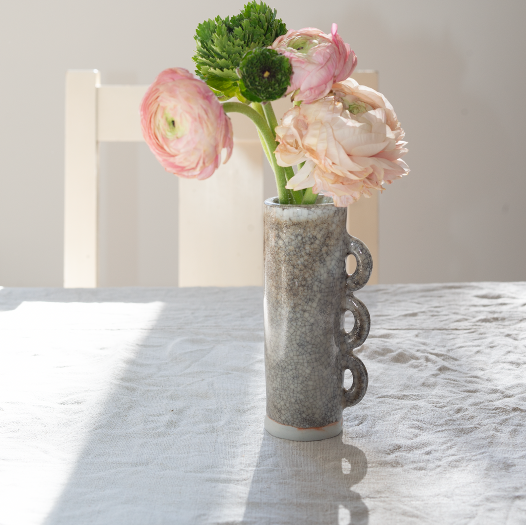 Skinny Porcelain Bud Vase #1 (Shino)