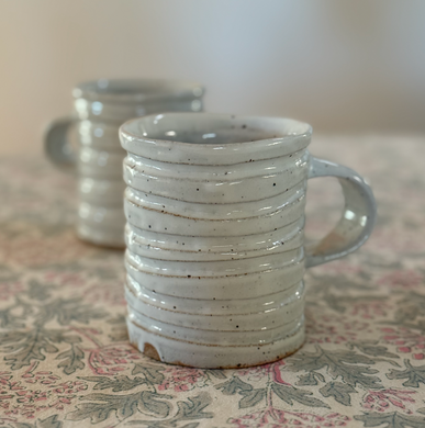 Ring Mug - speckled glossy white