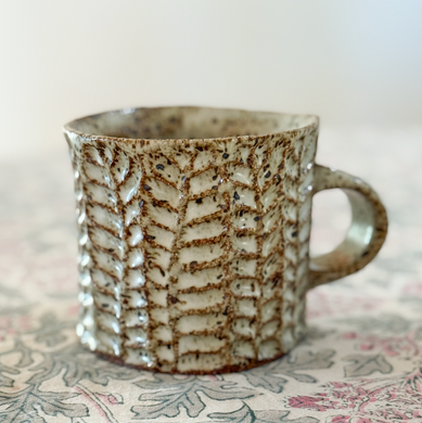 Fern Cappuccino Mug - spotty white