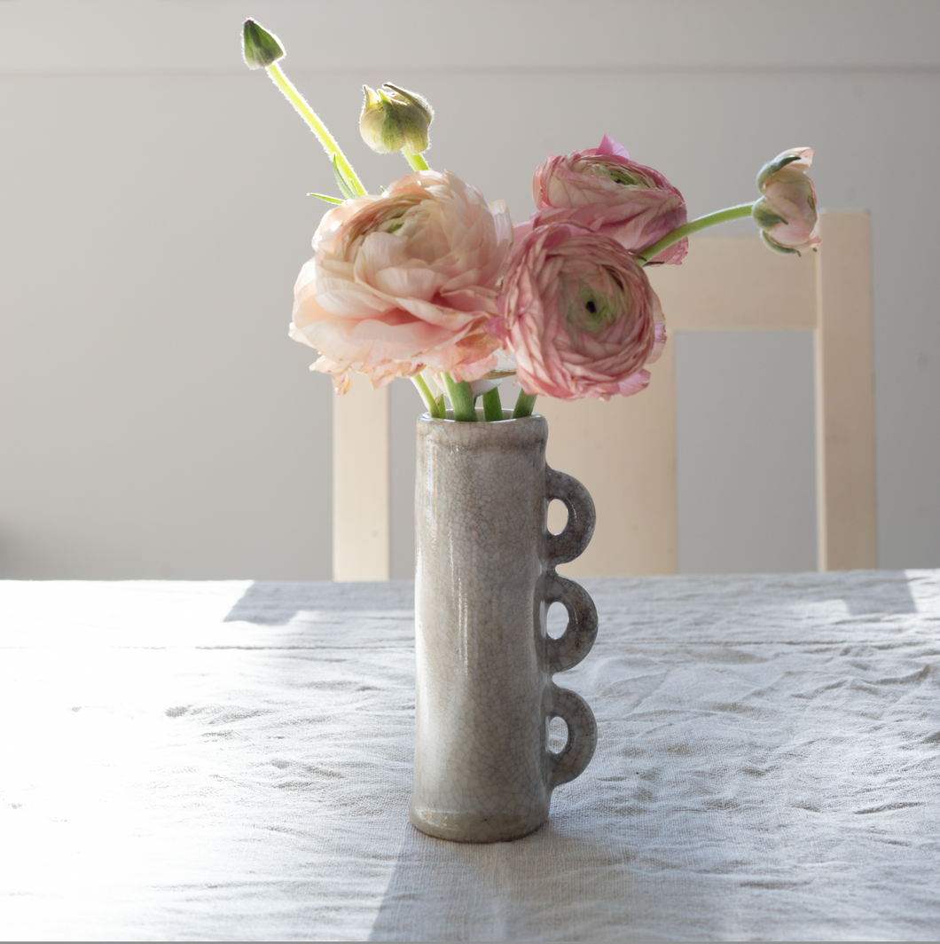 Skinny Porcelain Bud Vase #2 (Shino)