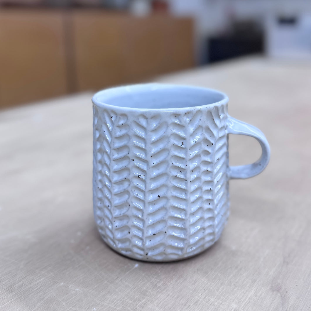soup mug gloss white fern