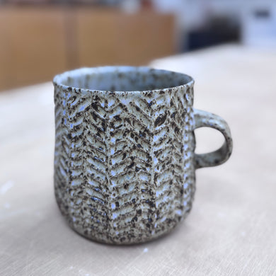soup mug spotty lavender fern