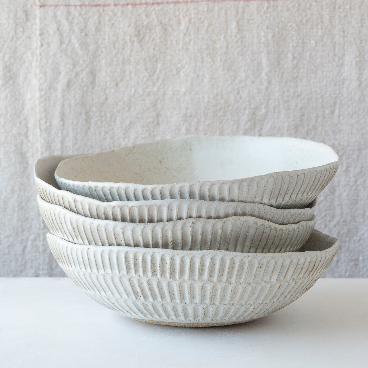 食器 ephelis stonewhite bowl s Eggshell Salad/Serving Bowl - Speckle White – mtwashingtonpottery